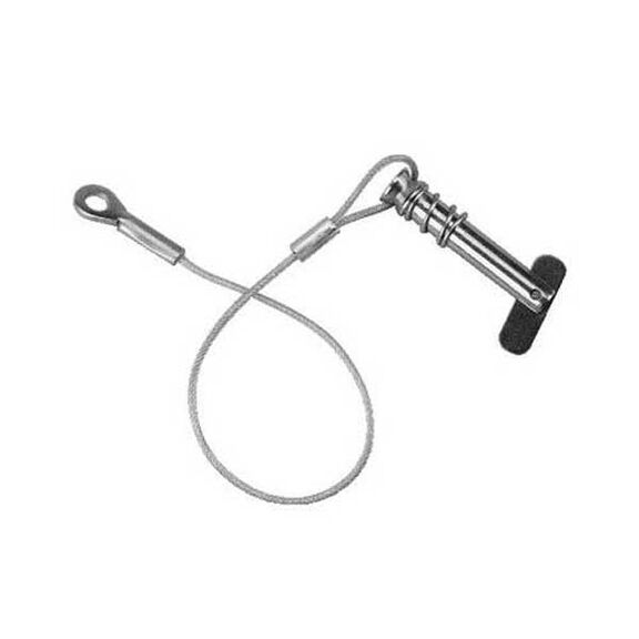 1/4" x 1 1/2" Tethered Clevis Pin With Lanyard Spring-Loaded image number 0