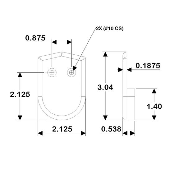 Rub Rail End Cap, 2&rsquo;&rsquo; image number 1