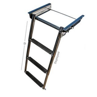 GG Schmitt & Sons 3-Step Undermount Telescoping Ladder, Stainless Steel, 15-5/8"