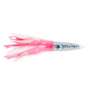 9" C&H, Wahoo Whacker Feather Lure, Pink/White Feather Skirt