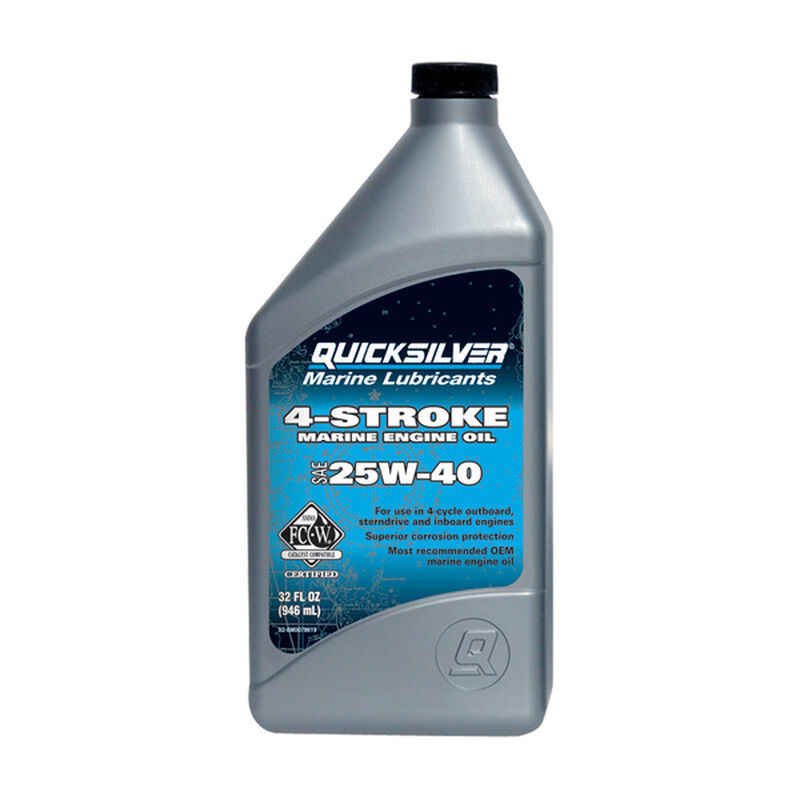 QUICKSILVER Premium SAE 25W40 4Stroke Marine Engine Oil, Quart West