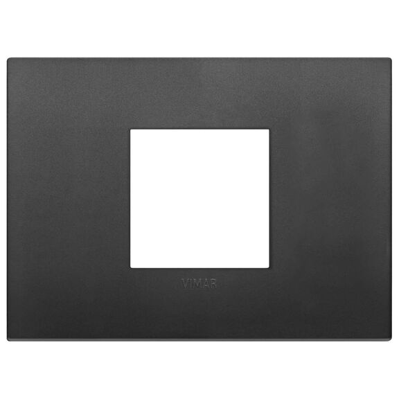 Vimar Arke 1-Module Classic Cover Plate, Technopolymer, Black image number 0