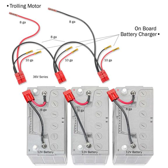 36 Volt Series Trolling Motor Connection Kit with On-board Charging, Lithium Compatible image number 1