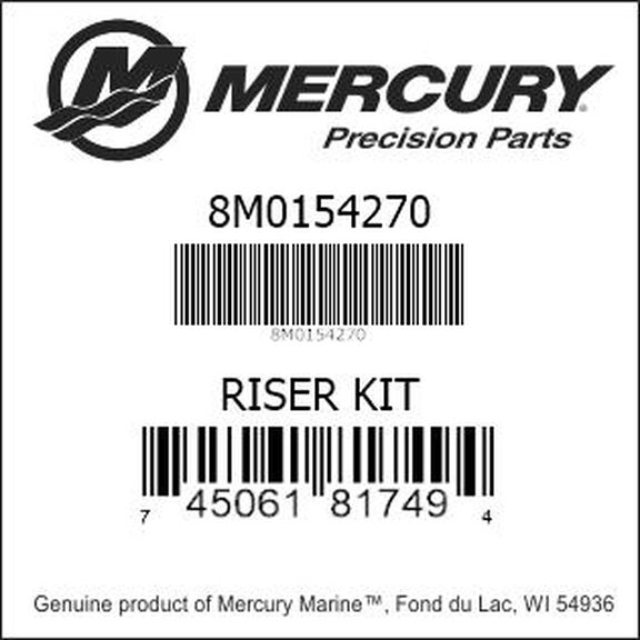 Quicksilver 8M0154270 Exhaust Elbow Riser Kit Port Side image number 1
