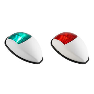 SEAFLO Pair of Vertical Mount Red/Port & Green/Starboard LED Navigation Lights, White Housing, 2 Nautical Miles Visibility (03-Series)