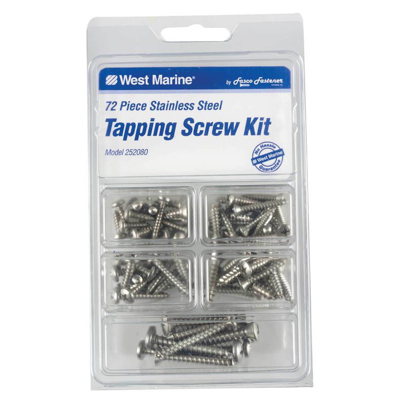 Stainless Steel Phillips Tapping Screw Kit 72-Pack image number 0