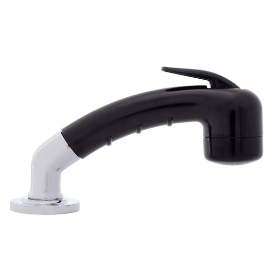 Deck-Mount Sprayer Small Black Sprayer No Hook w/Elbow, 6' Black Rubber Hose, Ultra-Low Profile Holder image number 2