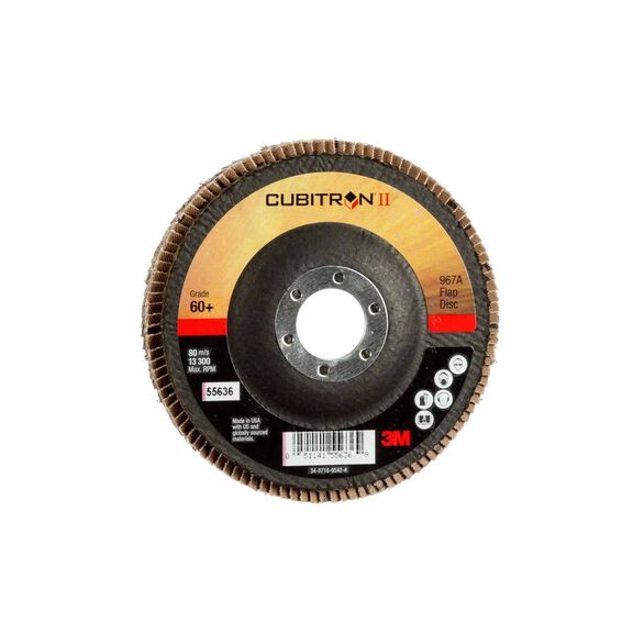 Cubitron&trade; II Ceramic Flap Disc, 4 1/2", 60 Grit image number 0