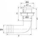 SEAFLO 1 in Angled Thru Hull Fitting with Built-In Check Valve Stainless Steel Cap image number 5