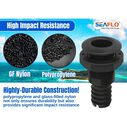 SEAFLO 1-1/4 in Angled Thru Hull Fitting with Check Valve Black image number 4