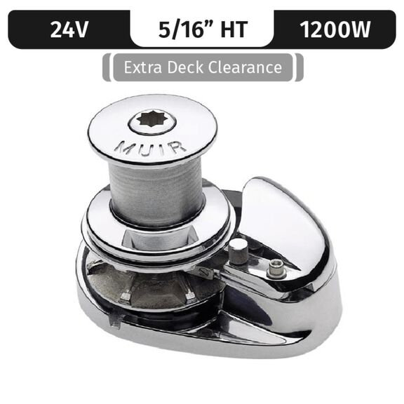 Muir Storm 1250 Capstan Windlass Low-Profile, 5/16" HT (G4), 24V DC, 1200W image number 0