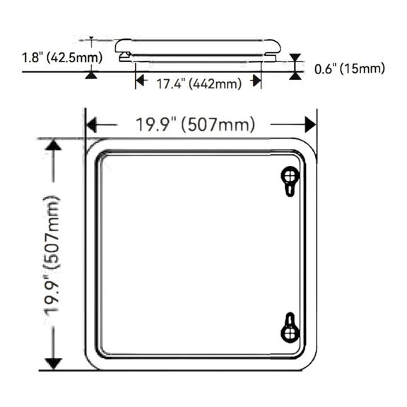 SEAFLO 01-Series 19.9" x 19.9" Black Aluminum Square Deck Hatch image number 1