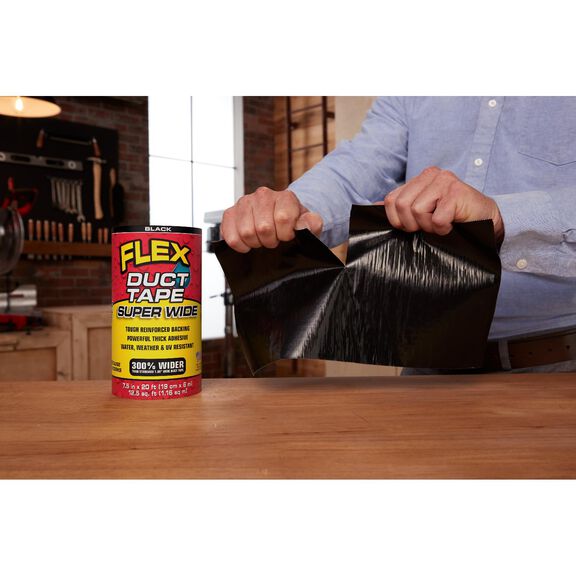 Flex Duct Tape&trade; Super Wide Black, 7 1/2" x 20', 3-Pack image number 2