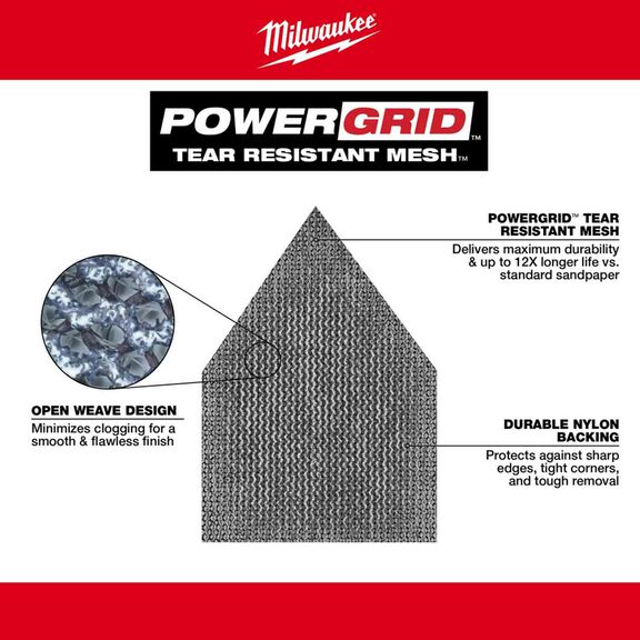 Assorted 80, 120 & 180 Grit Mesh Sanding Sheets for M12 FUEL&trade; Orbital Detail Sander, 12-Pack image number 4