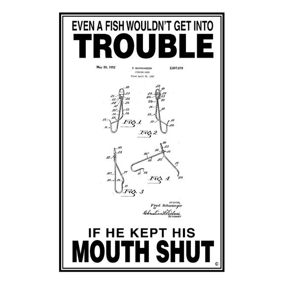 If Fish Kept His Mouth Shut Poster, White image number 0