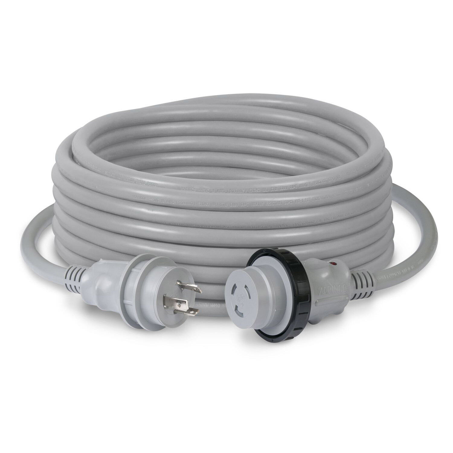 MARINCO Marinco 25 Foot Shore Power Cordset, 30 Amp, 125V, Gray