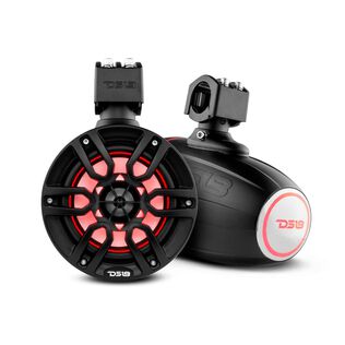 HYDRO 6.5" Marine Tower Speakers with Integrated RGB LED Lights, 300 Watts, Black