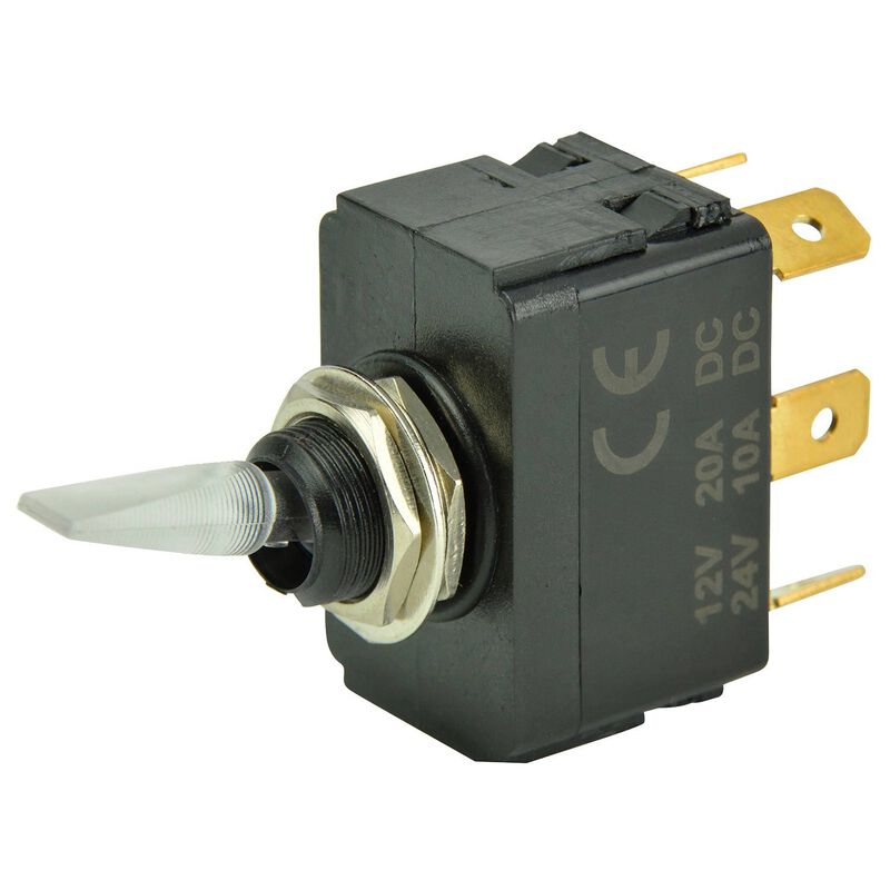 Lighted Toggle Switch, On/Off/On, SPDT image number 0