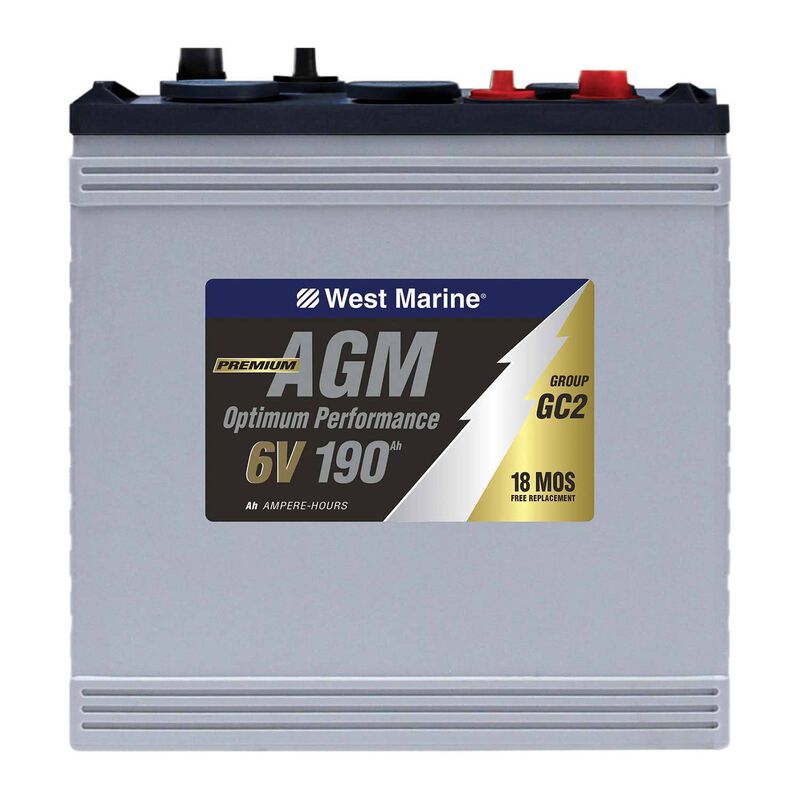 DualPurpose AGM Battery, 190 Amp Hours, 6V, Group GC2 West Marine
