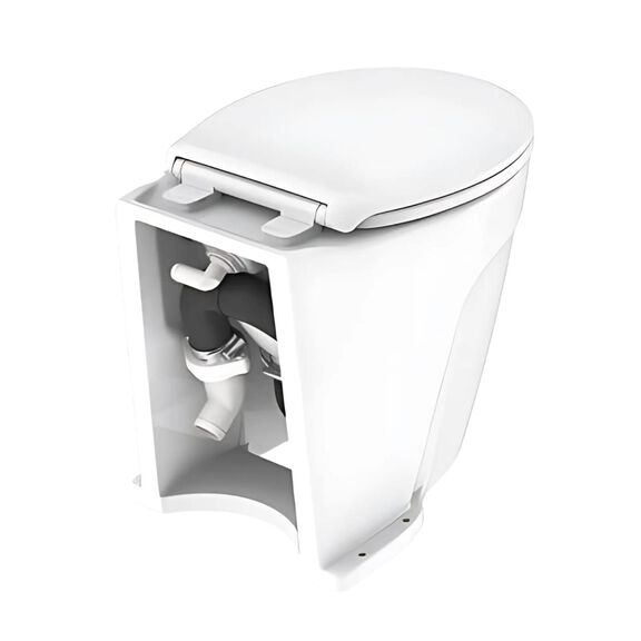COMMODORE CM6RMT Deluxe Electric Marine Toilet Boating Head &ndash; Raw Water, 12V, with COMMODORE Rinse Pump & Smart Panel image number 3