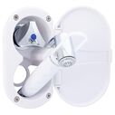 Trinidad Transom Shower Cold Only, Arctic White Cup & Lid, Hammer-Head Arctic White Sprayer, 6' Stainless Steel Hose, Chrome Trinidad Handle image number 2