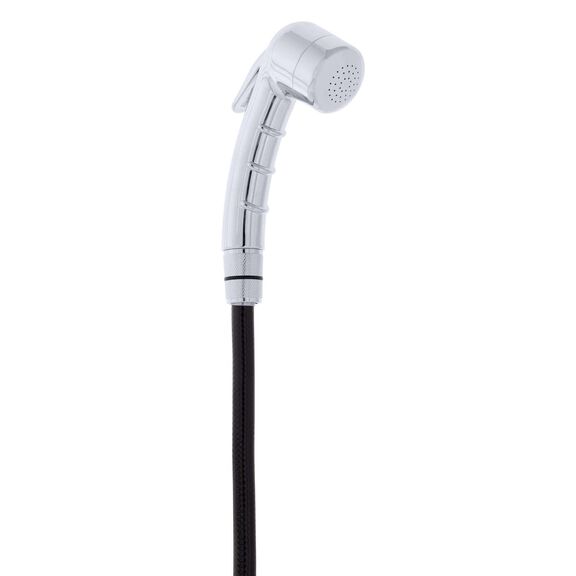 Recessed Shower Chrome Cup & Lid, Small Chrome Sprayer No Hook, 6' Black Rubber Hose image number 8