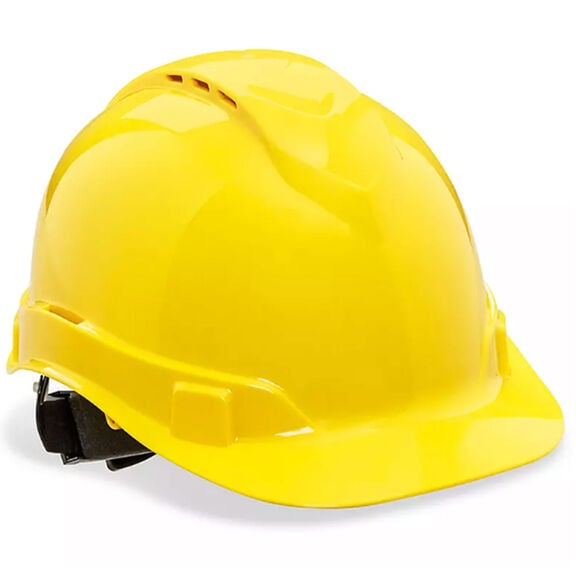 Vented Hard Hat, with PinLock Adjustment, Yellow image number 0
