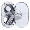 Aidack Transom Shower Hot/Cold Mixer, Chrome Cup & Lid, Small Chrome Sprayer, 10' White Rubber Hose, Chrome Aidack Handle image number 2