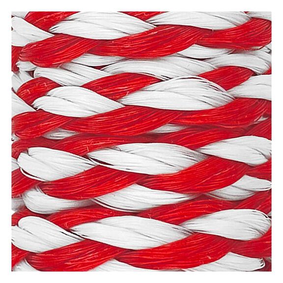 3/8" x 10' Utility Line, Hollow Braid Polypropylene, Red / White image number 1