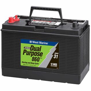 Group 31 Dual Purpose Marine Battery, 100 Amp Hours, 700 Cold Cranking Amps, 860 Marine Cranking Amps, 190 Reserve Minutes