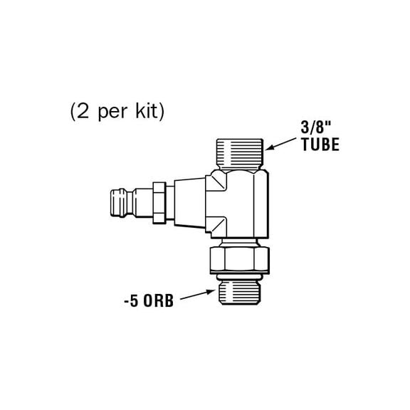 Dometic SeaStar HF6001 ORB Hose Fittings Kit, Vertical Bleeder Tee (2-Pack) image number 1