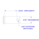 Stainless Steel Clevis Pin, 5/16" Dia. X 23/32" Grip Length image number 1