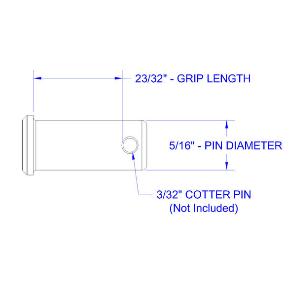 Stainless Steel Clevis Pin, 5/16" Dia. X 23/32" Grip Length image number 1