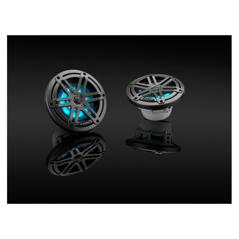 M3-650X-S-Gm-i 6.5" Marine Coaxial Speakers Gunmetal Sport Grilles with RGB LED Lighting image number 7