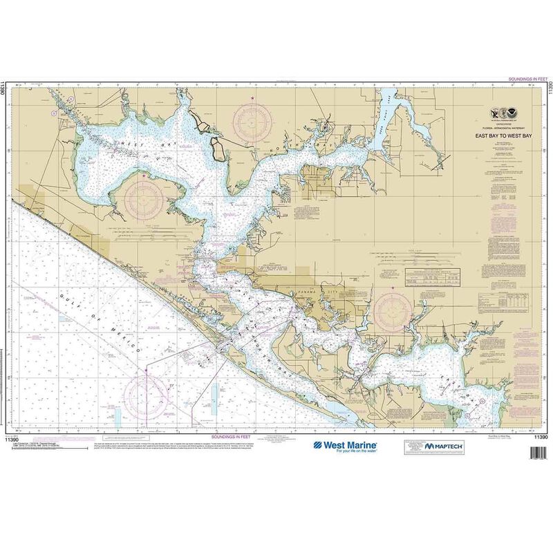 Maptech® NOAA Recreational Waterproof Chart-Intracoastal Waterway East Bay to West Bay, (11390) image number 0