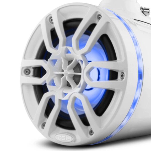 HYDRO 6.5" Marine Tower Speakers with Integrated RGB LED Lights, 300 Watts, White image number 3