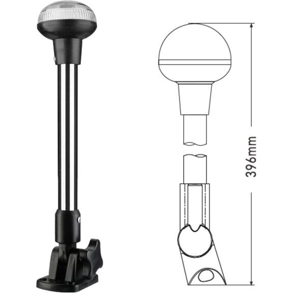 SEAFLO 02 Series 16 In All-Around LED Pole Navigation Light 12V for Boats Up to 65 Ft image number 1