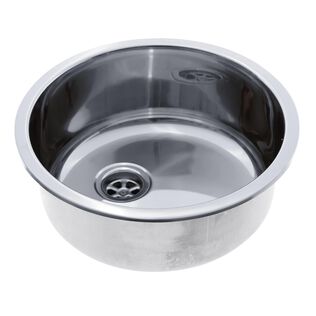 Cylinder Sink Ultra-Mirror Finish, 304 Stainless Steel, 2" Drain, SoundKOTE