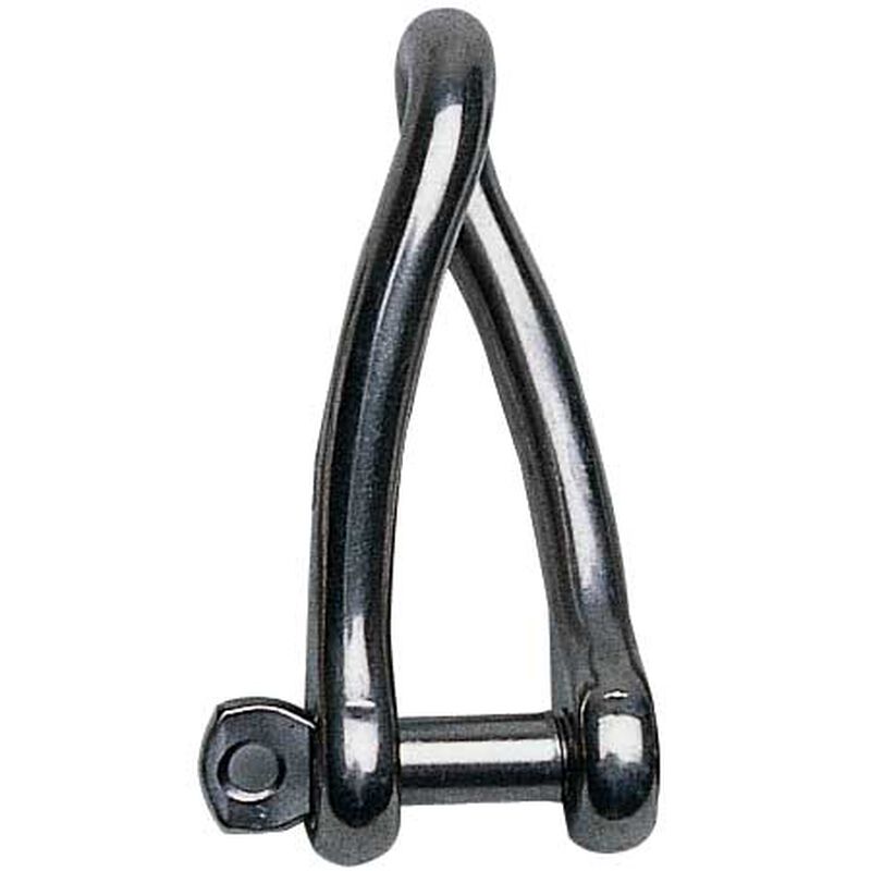 1/4" Stainless Steel Captive Pin Twisted "D" Shackle image number 0
