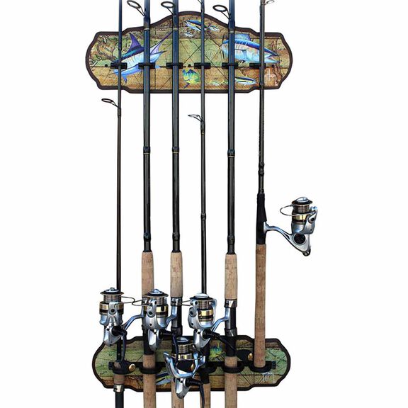 Guy Harvey Ancient Map 6 Rod Wall Rack image number 2