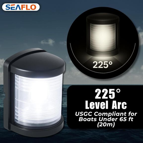 SEAFLO Mini White Masthead Navigation Light Black image number 1