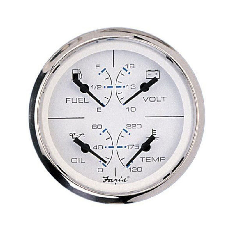 Chesapeake White SS Series 4 In 1 Combination Gauge image number 0