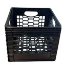 16 Quart Heavy Duty Black Milk Crates for Storage, Organization, 13" x 13" x 11" image number 0