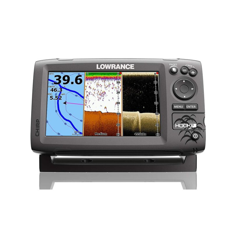 LOWRANCE Hook-7 Fishfinder/Chartplotter with Mid/High CHIRP and DownScan™  Imaging
