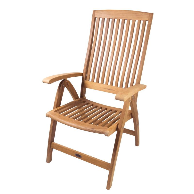 Weatherly Teak Folding Deck Chair image number 0
