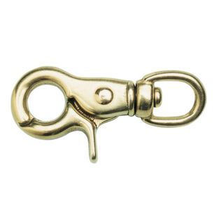 Swivel-Eye Snap, Bronze, 1/2" Eye ID, 2" Length, 1/4" Opening