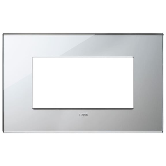 Vimar Eikon Total Look 22654.75 4-Module Cover Plate, Dark Brown Leather image number 0