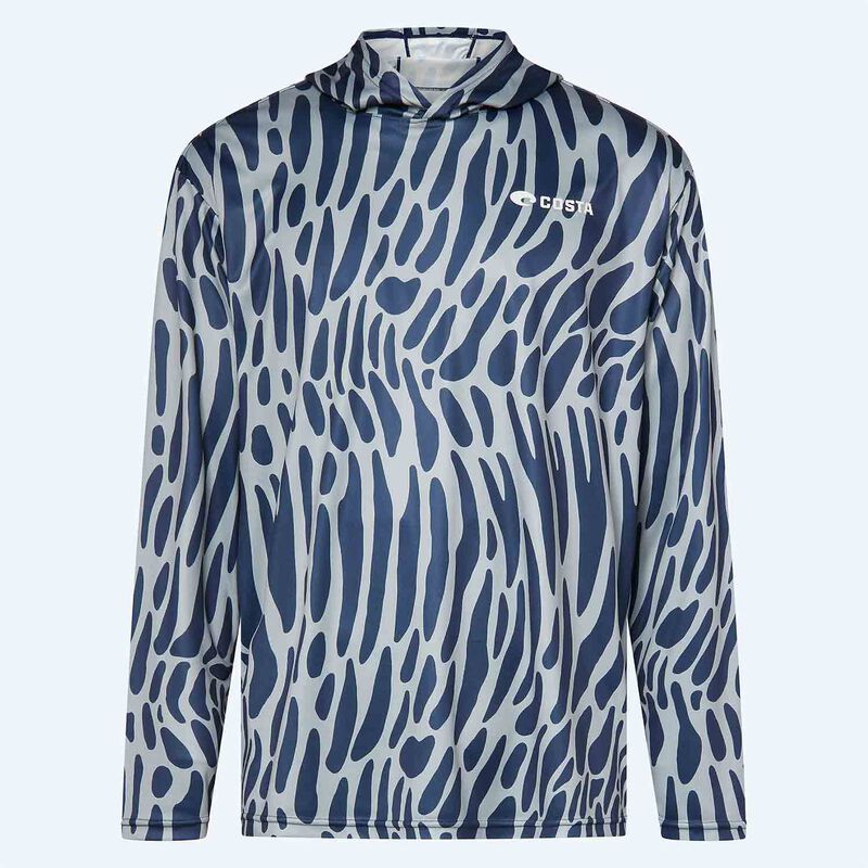Costa Del Mar Lifestyle Technical Hood Graphic Fishskins T-Shirt Mens Tiger Shark Print FQA401349-24I, XXL