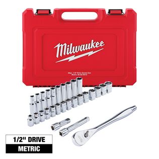 1/2" Socket Wrench Set, Metric, 28 Piece