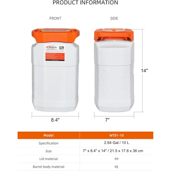 SEAFLO Waterproof Storage Bin with Lid 10L image number 3